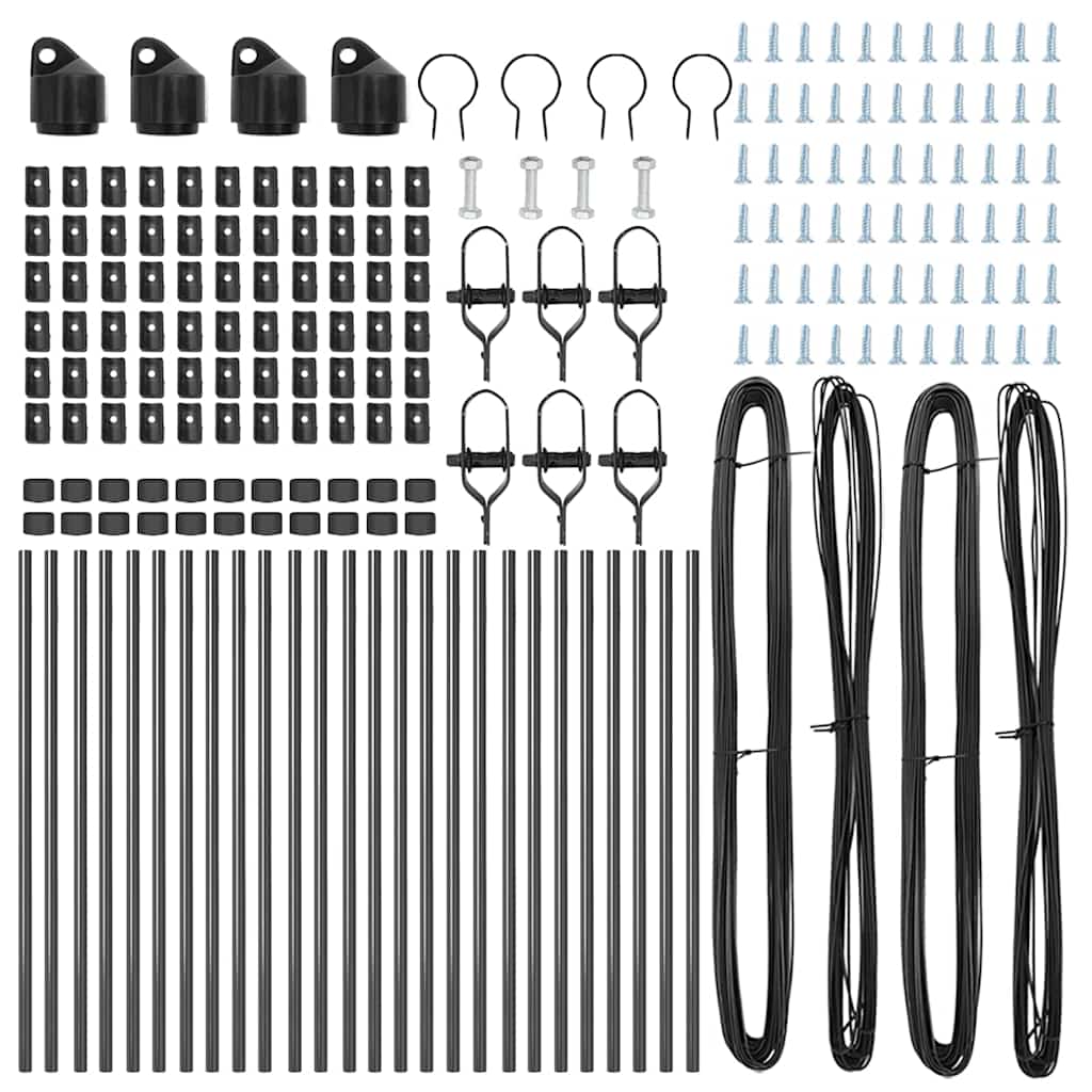 Zaunpfosten 26 pcs Grau 3.2 x 3.2 x 100 cm Stahl