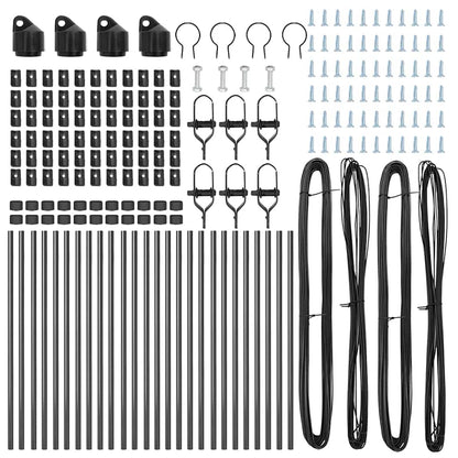 Zaunpfosten 26 pcs Grau 3.2 x 3.2 x 100 cm Stahl
