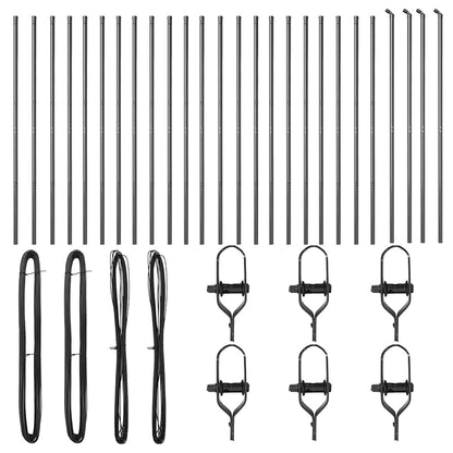Zaunpfosten 26 pcs Grau 3.2 x 3.2 x 150 cm Stahl