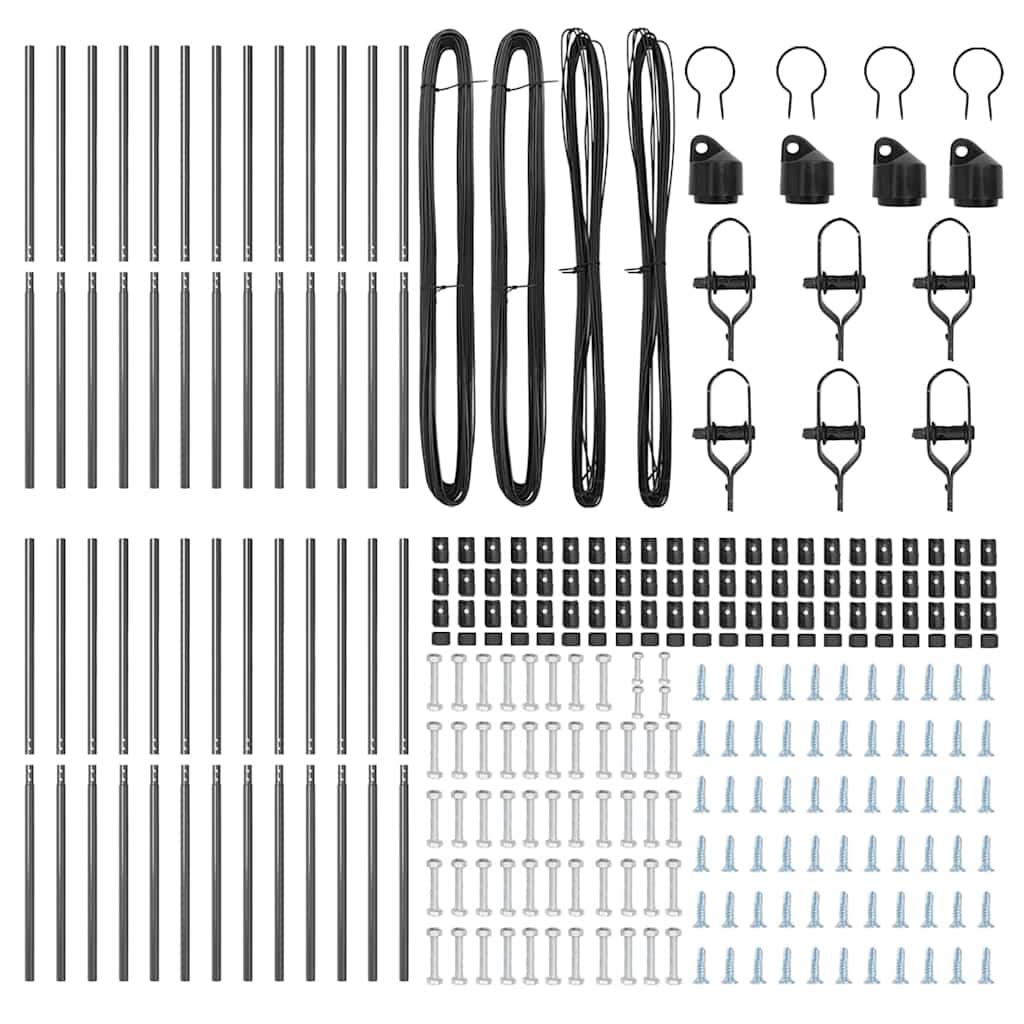 Zaunpfosten 26 pcs Grau 3.2 x 3.2 x 150 cm Stahl