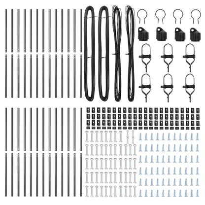 Zaunpfosten 26 pcs Grau 3.2 x 3.2 x 150 cm Stahl