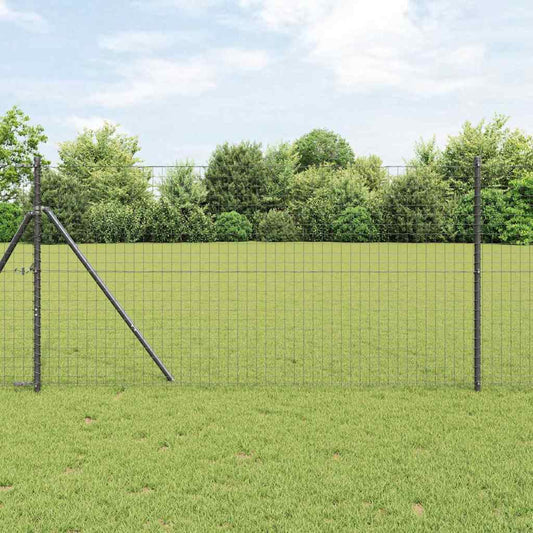 Zaunpfosten 52 pcs Grau 3.2 x 3.2 x 150 cm Stahl