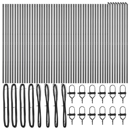 Zaunpfosten 52 pcs Grau 3.2 x 3.2 x 150 cm Stahl