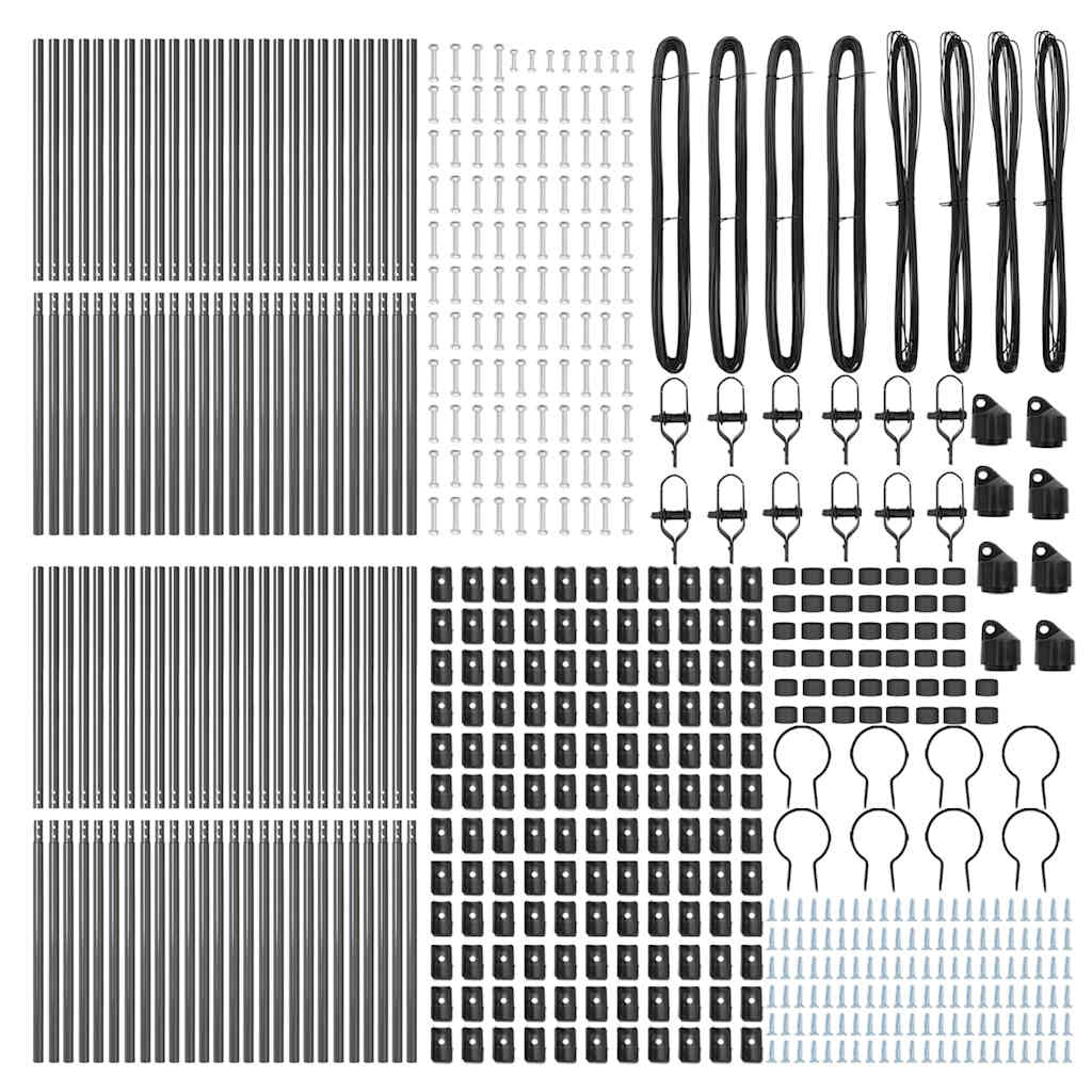 Zaunpfosten 52 pcs Grau 3.2 x 3.2 x 150 cm Stahl