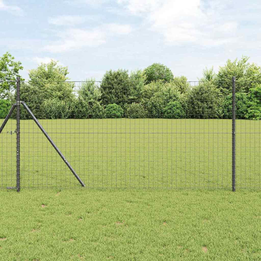 Zaunpfosten 52 pcs Grau 3.2 x 3.2 x 190 cm Stahl