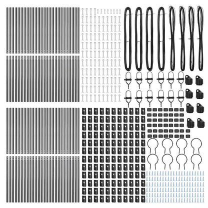 Zaunpfosten 52 pcs Grau 3.2 x 3.2 x 190 cm Stahl
