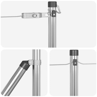 Zaunpfosten 26 pcs Silber 3.2 x 3.2 x 80 cm Stahl