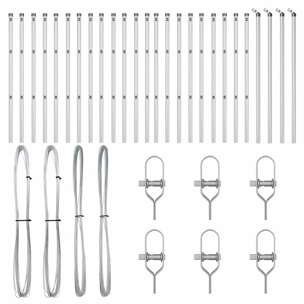 Zaunpfosten 26 pcs Silber 3.2 x 3.2 x 80 cm Stahl