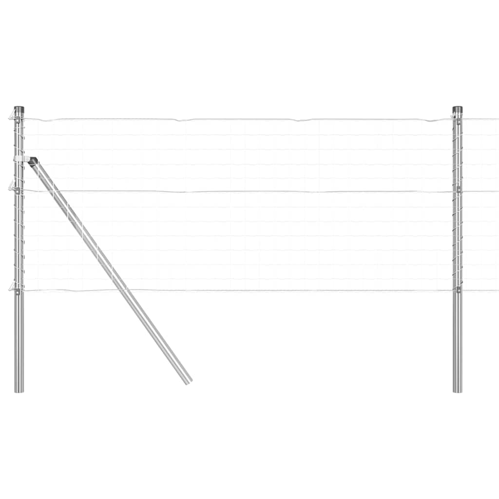 Zaunpfosten 52 pcs Silber 3.2 x 3.2 x 80 cm Stahl