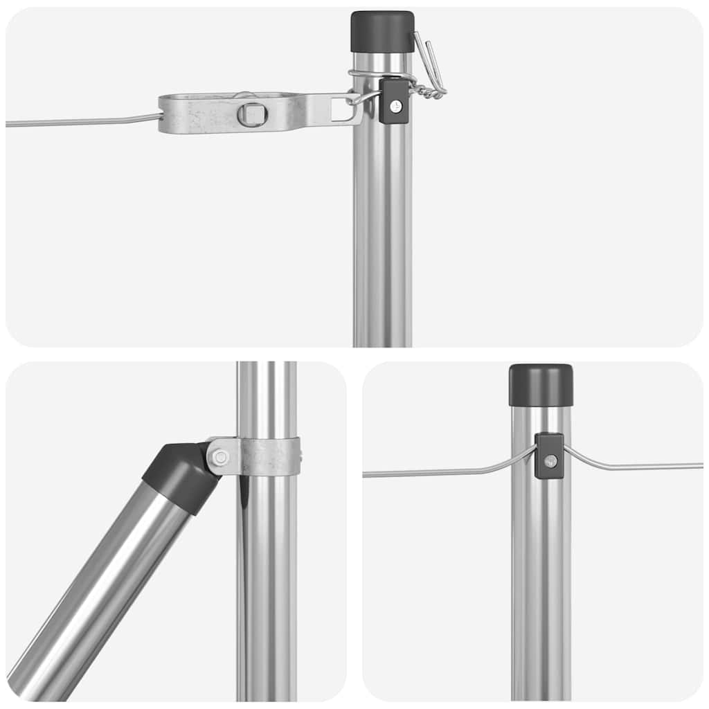 Zaunpfosten 26 pcs Silber 3.2 x 3.2 x 100 cm Stahl