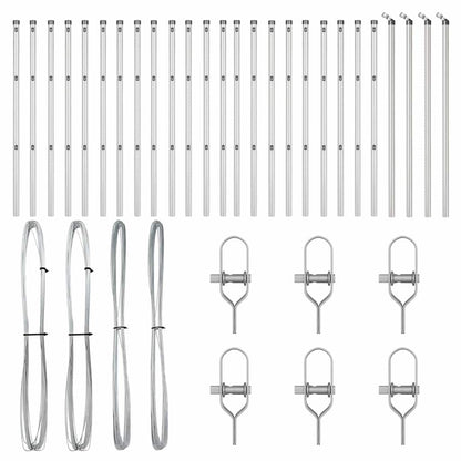 Zaunpfosten 26 pcs Silber 3.2 x 3.2 x 100 cm Stahl