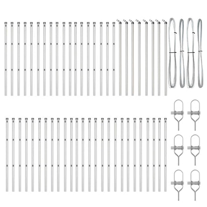 Zaunpfosten 52 pcs Silber 3.2 x 3.2 x 120 cm Stahl