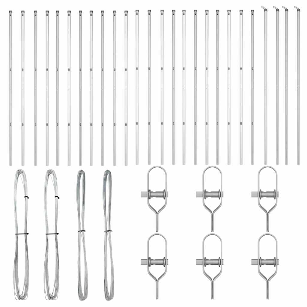 Zaunpfosten 26 pcs Silber 3.2 x 3.2 x 150 cm Stahl
