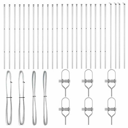 Zaunpfosten 26 pcs Silber 3.2 x 3.2 x 150 cm Stahl