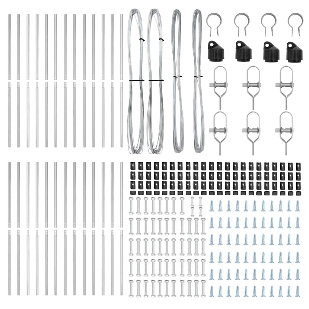 Zaunpfosten 26 pcs Silber 3.2 x 3.2 x 150 cm Stahl