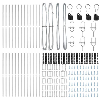 Zaunpfosten 26 pcs Silber 3.2 x 3.2 x 150 cm Stahl