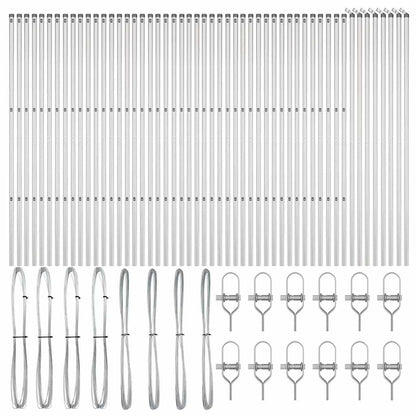 Zaunpfosten 52 pcs Silber 3.2 x 3.2 x 190 cm Stahl