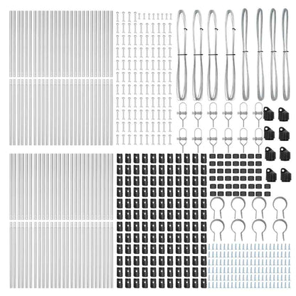 Zaunpfosten 52 pcs Silber 3.2 x 3.2 x 190 cm Stahl