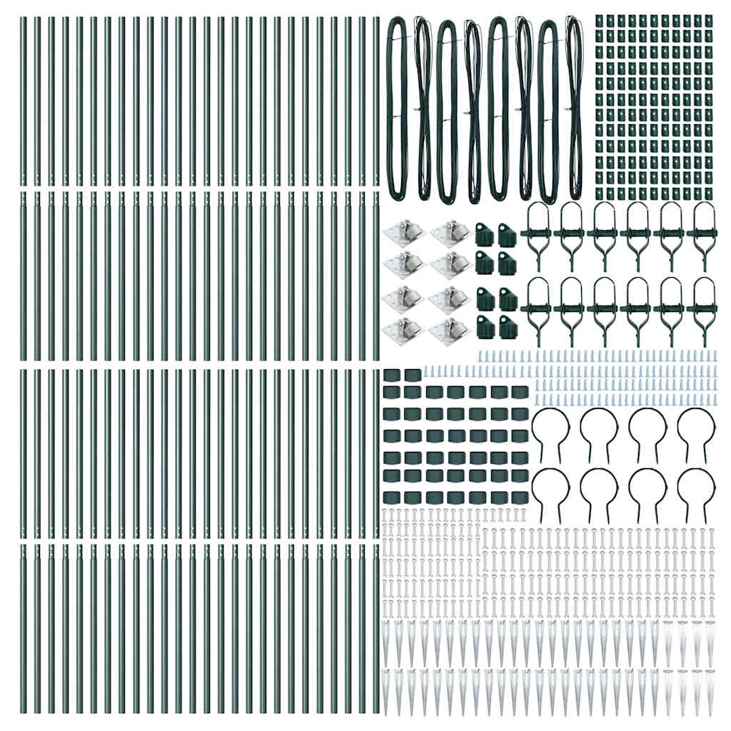 Zaunpfosten 52 pcs Silber 3.2 x 3.2 x 140 cm Stahl