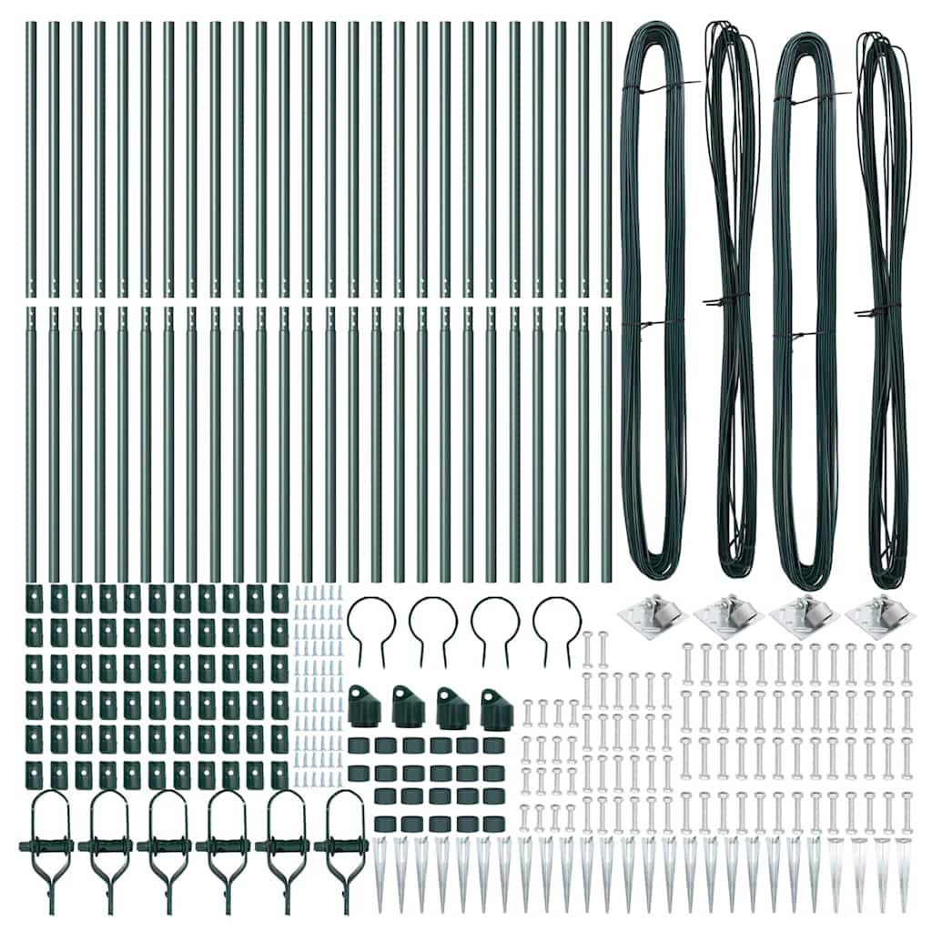 Zaunpfosten 26 pcs Silber 3.2 x 3.2 x 170 cm Stahl