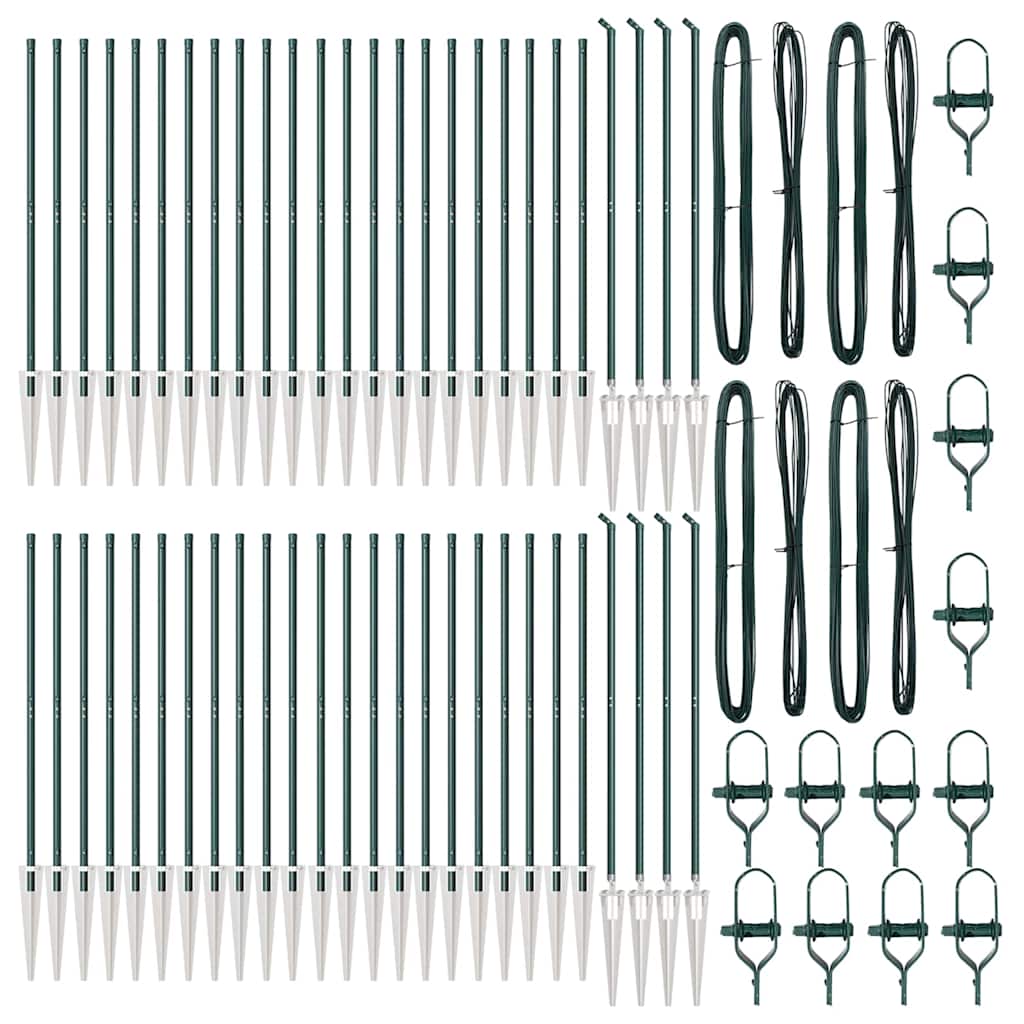 Zaunpfosten 52 pcs Silber 3.2 x 3.2 x 180 cm Stahl