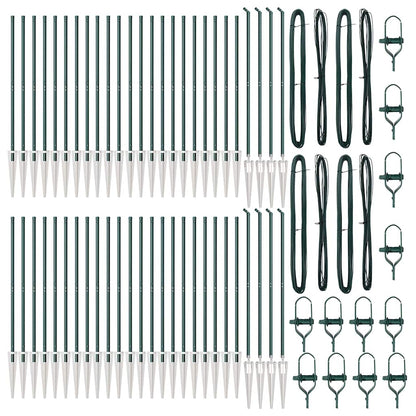Zaunpfosten 52 pcs Silber 3.2 x 3.2 x 180 cm Stahl