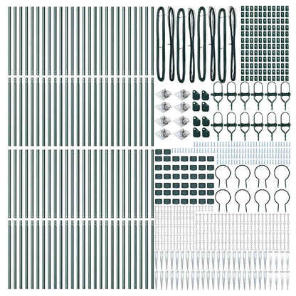 Zaunpfosten 52 pcs Silber 3.2 x 3.2 x 180 cm Stahl