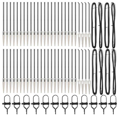 Zaunpfosten 52 pcs Silber 3.2 x 3.2 x 80 cm Stahl