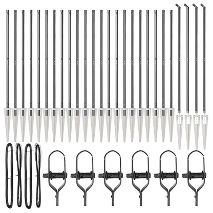 Zaunpfosten 26 pcs Silber 3.2 x 3.2 x 140 cm Stahl
