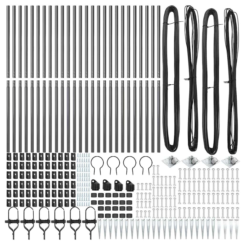 Zaunpfosten 26 pcs Silber 3.2 x 3.2 x 140 cm Stahl