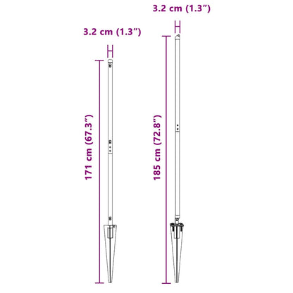 Zaunpfosten 26 pcs Silber 3.2 x 3.2 x 140 cm Stahl