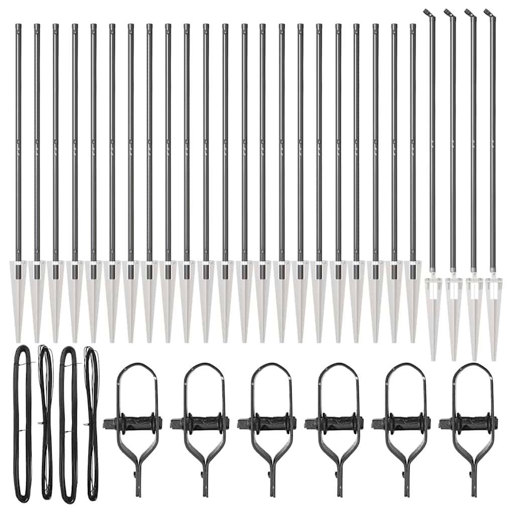 Zaunpfosten 26 pcs Silber 3.2 x 3.2 x 160 cm Stahl