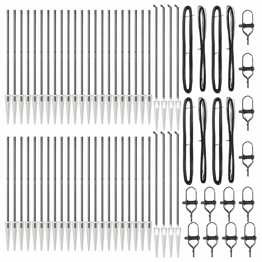 Zaunpfosten 52 pcs Silber 3.2 x 3.2 x 160 cm Stahl