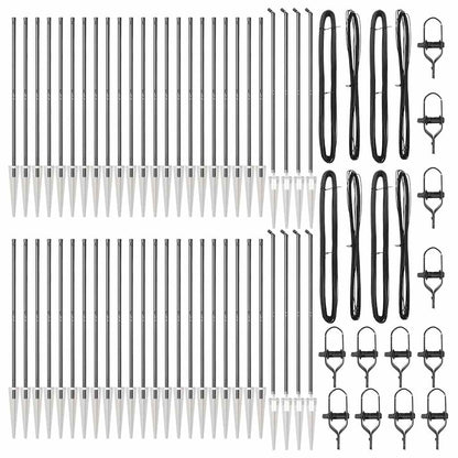 Zaunpfosten 52 pcs Silber 3.2 x 3.2 x 160 cm Stahl