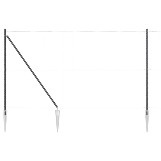 Zaunpfosten 52 pcs Silber 3.2 x 3.2 x 180 cm Stahl