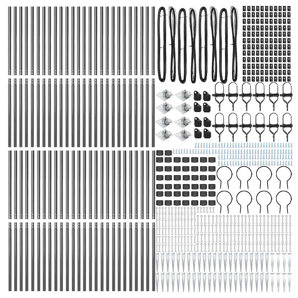 Zaunpfosten 52 pcs Silber 3.2 x 3.2 x 180 cm Stahl