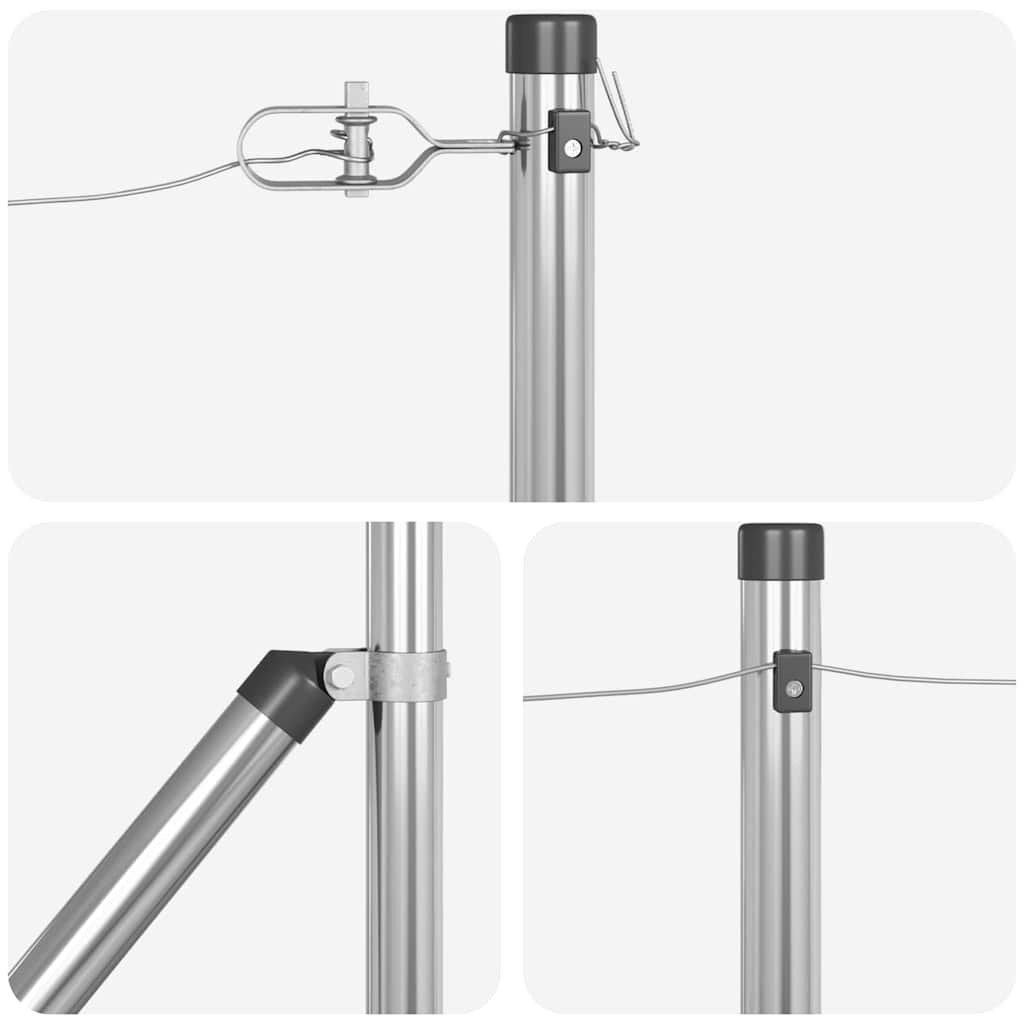Zaunpfosten 26 pcs Silber 3.2 x 3.2 x 80 cm Stahl