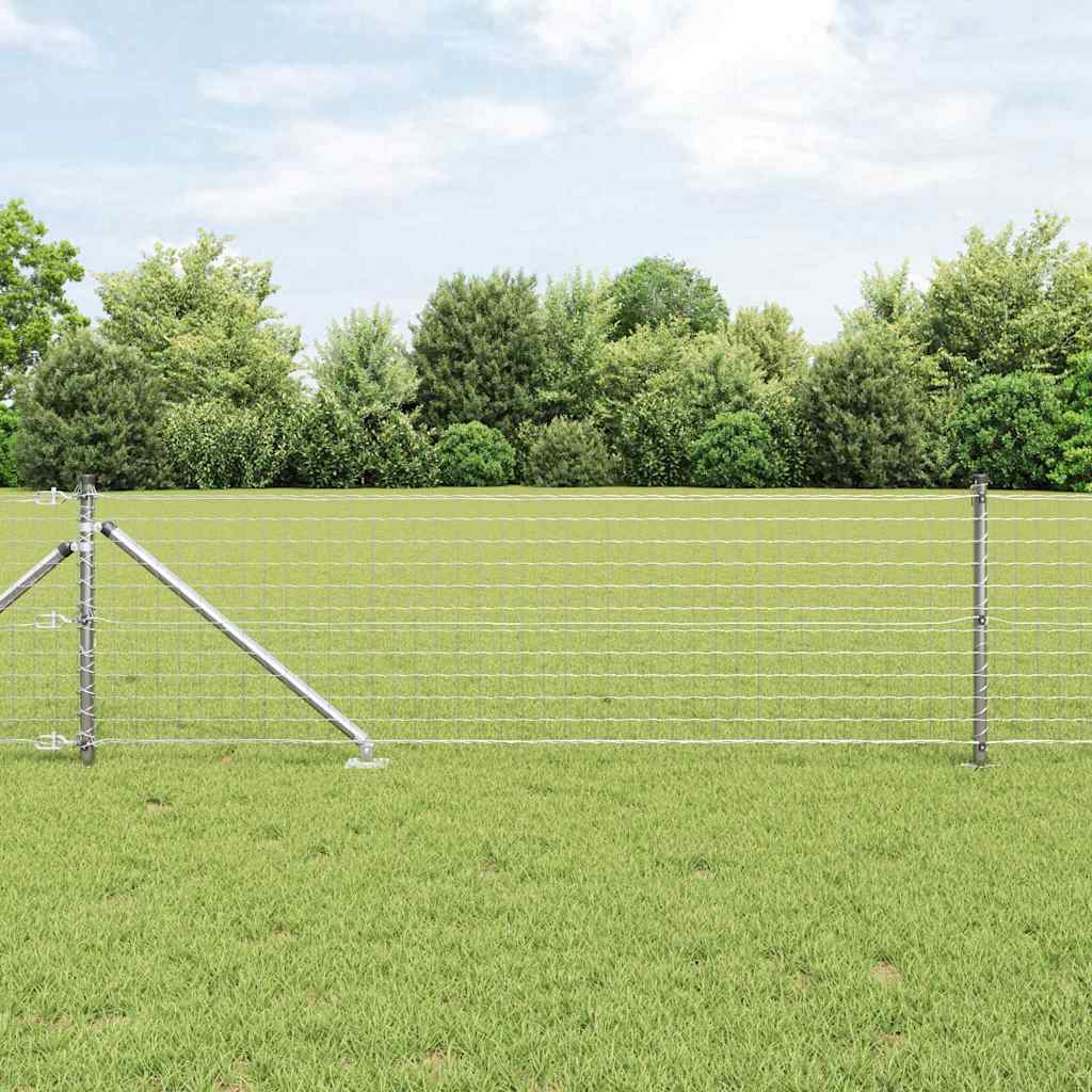 Zaunpfosten 26 pcs Silber 3.2 x 3.2 x 80 cm Stahl