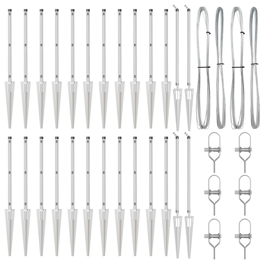 Zaunpfosten 26 pcs Silber 3.2 x 3.2 x 80 cm Stahl