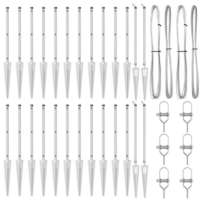 Zaunpfosten 26 pcs Silber 3.2 x 3.2 x 80 cm Stahl