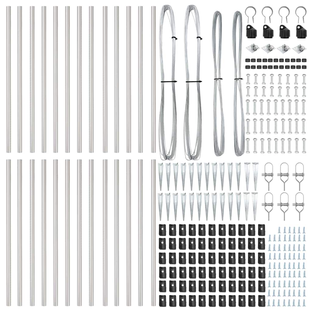 Zaunpfosten 26 pcs Silber 3.2 x 3.2 x 80 cm Stahl