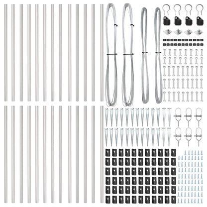 Zaunpfosten 26 pcs Silber 3.2 x 3.2 x 80 cm Stahl