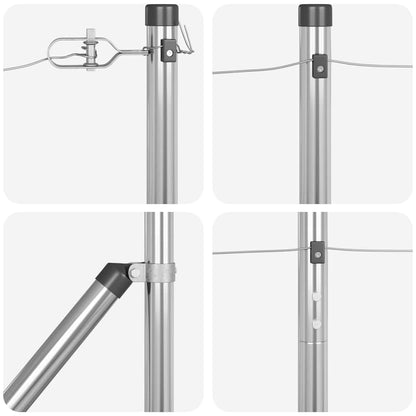 Zaunpfosten 26 pcs Silber 3.2 x 3.2 x 160 cm Stahl