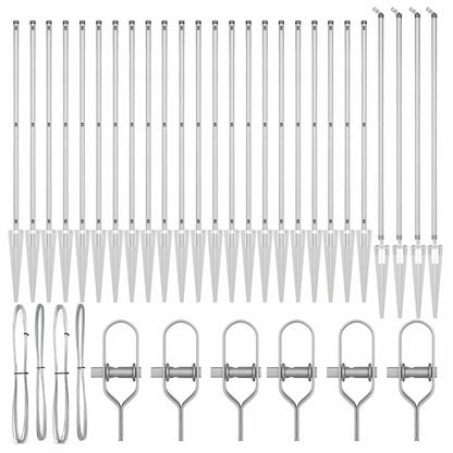 Zaunpfosten 26 pcs Silber 3.2 x 3.2 x 160 cm Stahl