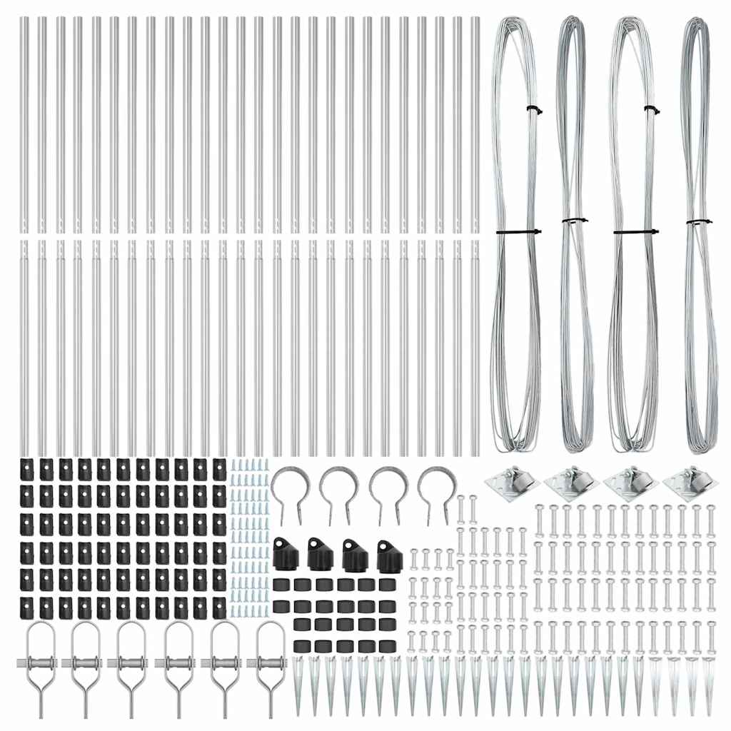 Zaunpfosten 26 pcs Silber 3.2 x 3.2 x 160 cm Stahl