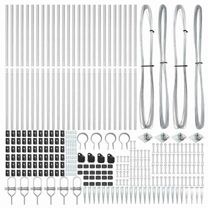 Zaunpfosten 26 pcs Silber 3.2 x 3.2 x 160 cm Stahl