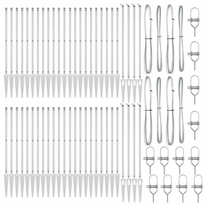 Zaunpfosten 52 pcs Silber 3.2 x 3.2 x 160 cm Stahl