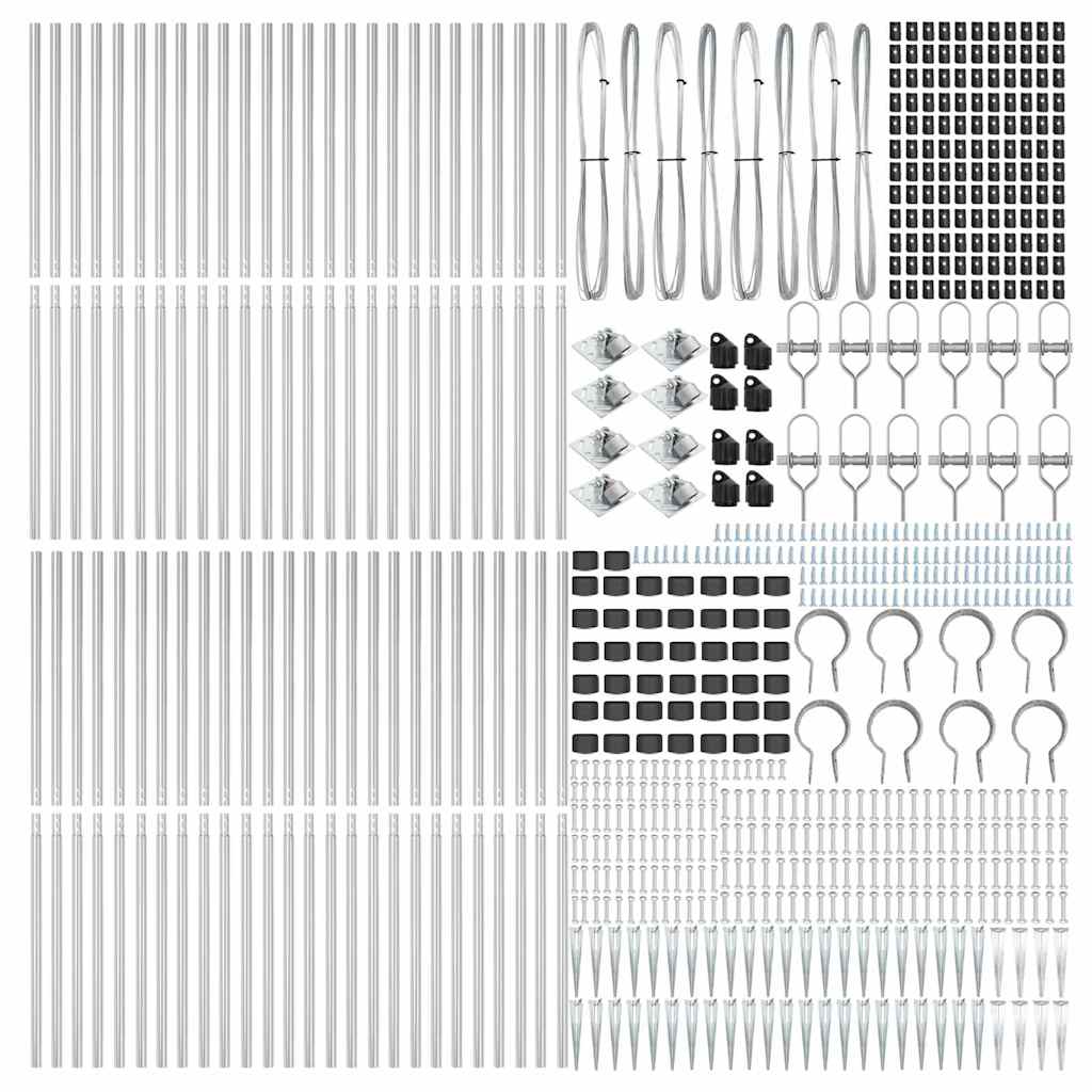 Zaunpfosten 52 pcs Silber 3.2 x 3.2 x 160 cm Stahl