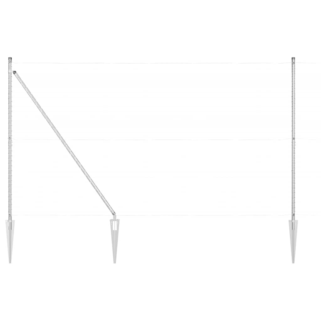 Zaunpfosten 52 pcs Silber 3.2 x 3.2 x 180 cm Stahl