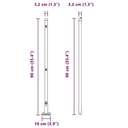 Zaunpfosten 26 pcs Silber 3.2 x 3.2 x 140 cm Stahl